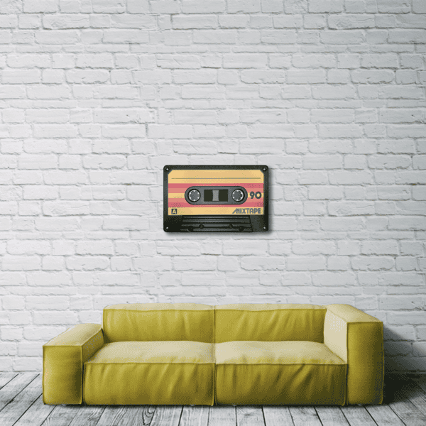 Classic Yellow Retro Tape XL Wall Art - Image 3