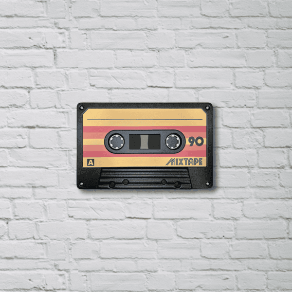 Classic Yellow Retro Tape XL Wall Art - Image 2